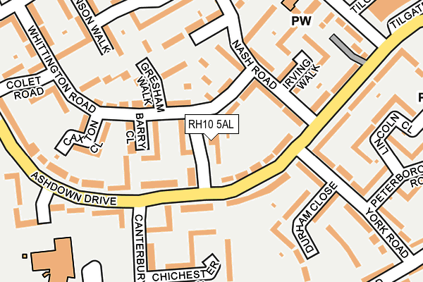 RH10 5AL map - OS OpenMap – Local (Ordnance Survey)