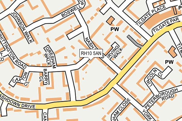 RH10 5AN map - OS OpenMap – Local (Ordnance Survey)