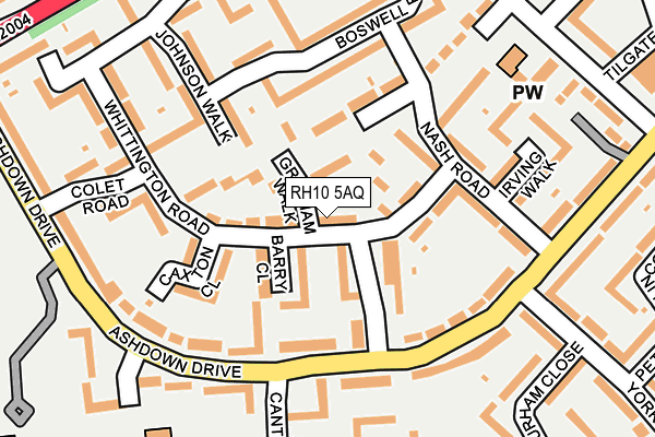 RH10 5AQ map - OS OpenMap – Local (Ordnance Survey)