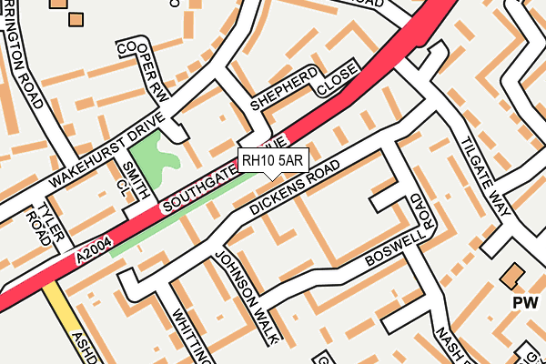 RH10 5AR map - OS OpenMap – Local (Ordnance Survey)