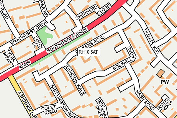 RH10 5AT map - OS OpenMap – Local (Ordnance Survey)