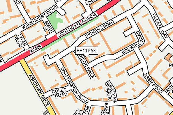 RH10 5AX map - OS OpenMap – Local (Ordnance Survey)