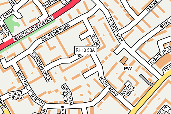RH10 5BA map - OS OpenMap – Local (Ordnance Survey)