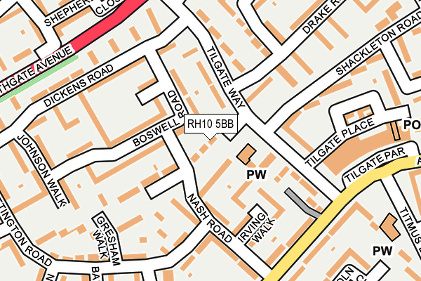 RH10 5BB map - OS OpenMap – Local (Ordnance Survey)