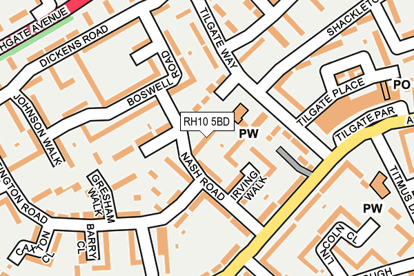 RH10 5BD map - OS OpenMap – Local (Ordnance Survey)