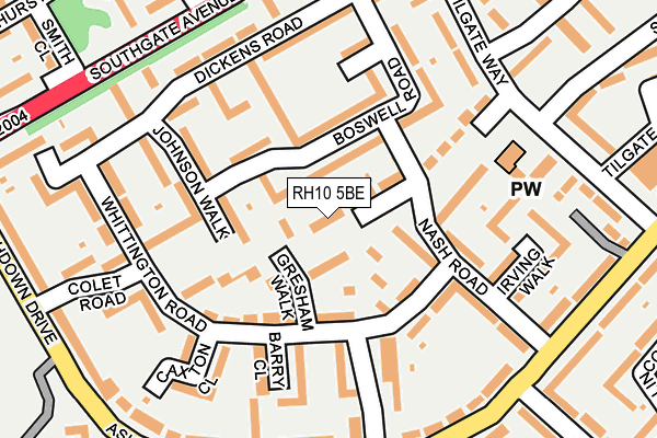 RH10 5BE map - OS OpenMap – Local (Ordnance Survey)