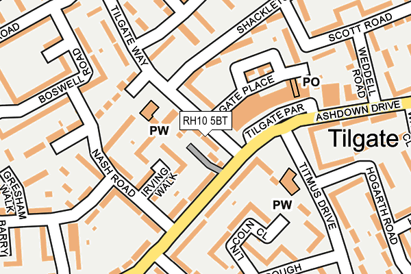 RH10 5BT map - OS OpenMap – Local (Ordnance Survey)