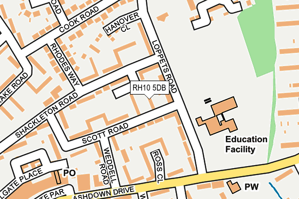 RH10 5DB map - OS OpenMap – Local (Ordnance Survey)