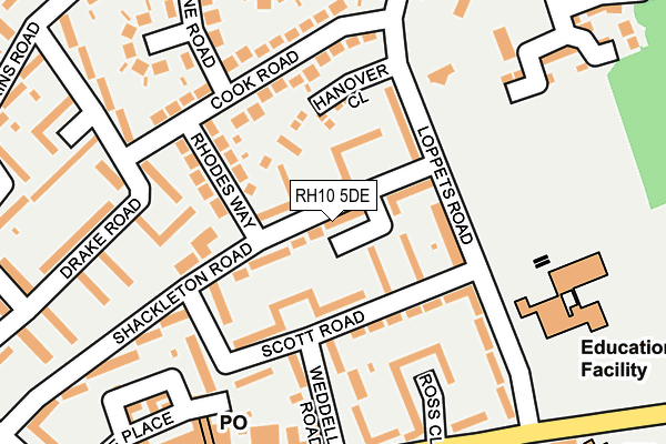 RH10 5DE map - OS OpenMap – Local (Ordnance Survey)
