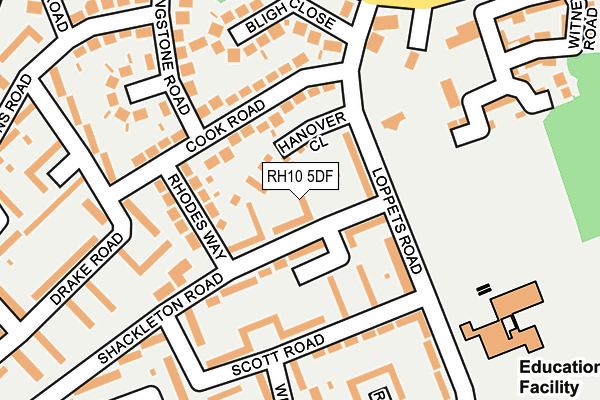 RH10 5DF map - OS OpenMap – Local (Ordnance Survey)