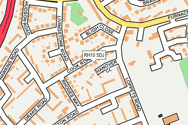 RH10 5DJ map - OS OpenMap – Local (Ordnance Survey)