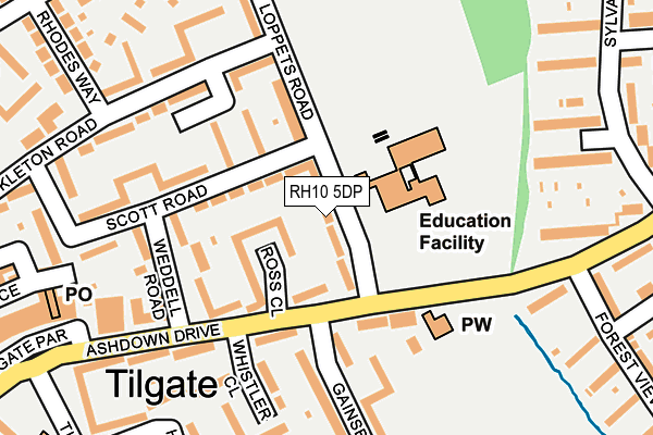 RH10 5DP map - OS OpenMap – Local (Ordnance Survey)