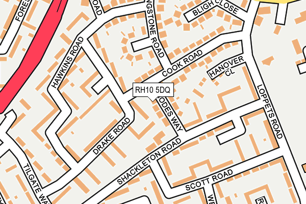 RH10 5DQ map - OS OpenMap – Local (Ordnance Survey)