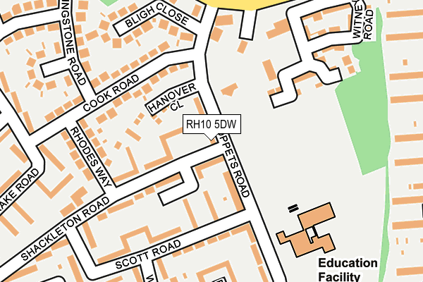 RH10 5DW map - OS OpenMap – Local (Ordnance Survey)