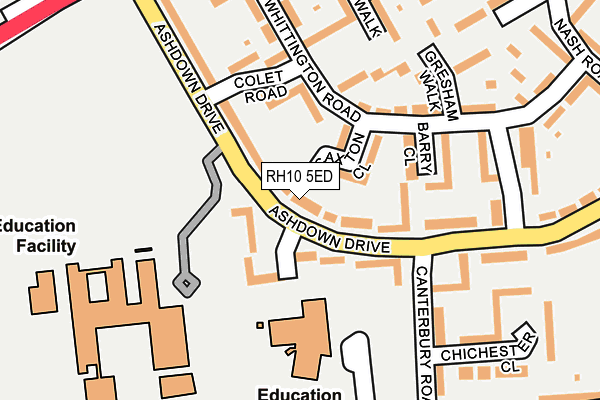 RH10 5ED map - OS OpenMap – Local (Ordnance Survey)