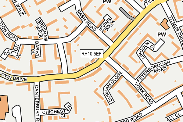 RH10 5EF map - OS OpenMap – Local (Ordnance Survey)