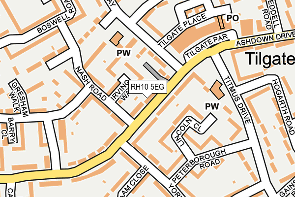 RH10 5EG map - OS OpenMap – Local (Ordnance Survey)