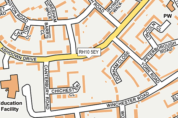 RH10 5EY map - OS OpenMap – Local (Ordnance Survey)