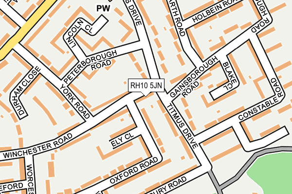 RH10 5JN map - OS OpenMap – Local (Ordnance Survey)