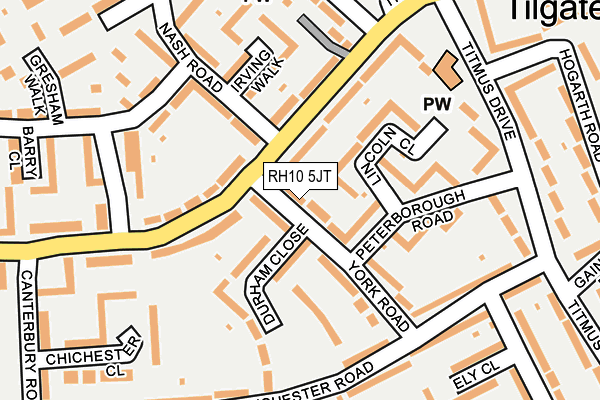 RH10 5JT map - OS OpenMap – Local (Ordnance Survey)