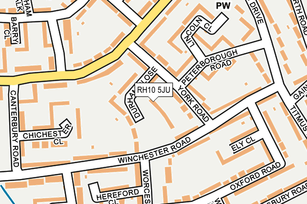 RH10 5JU map - OS OpenMap – Local (Ordnance Survey)