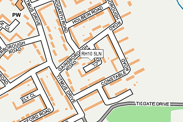 RH10 5LN map - OS OpenMap – Local (Ordnance Survey)
