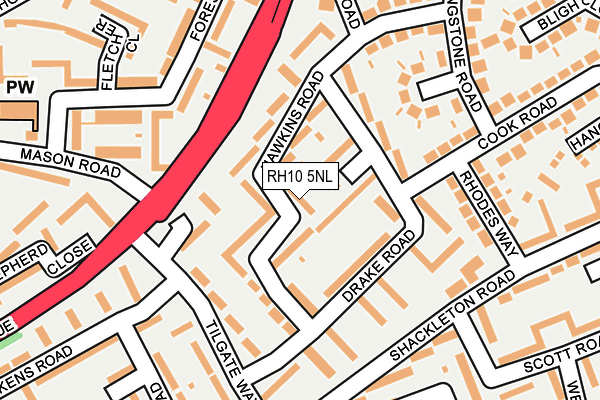 RH10 5NL map - OS OpenMap – Local (Ordnance Survey)