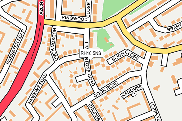 RH10 5NS map - OS OpenMap – Local (Ordnance Survey)