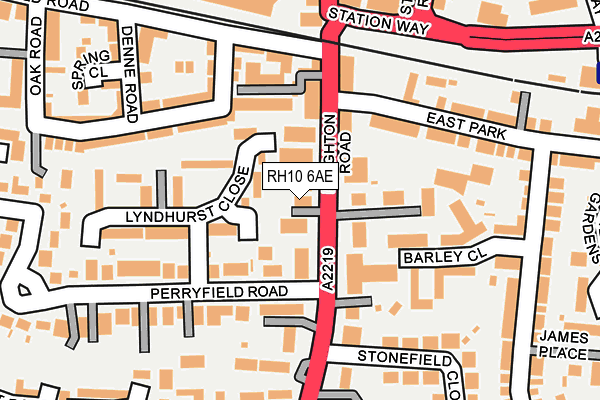 RH10 6AE map - OS OpenMap – Local (Ordnance Survey)