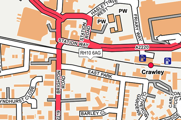 RH10 6AG map - OS OpenMap – Local (Ordnance Survey)