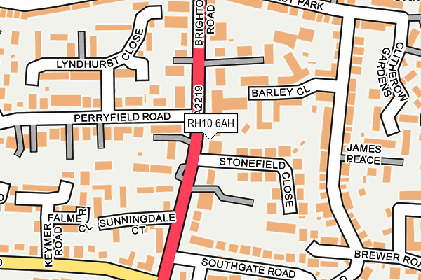 RH10 6AH map - OS OpenMap – Local (Ordnance Survey)