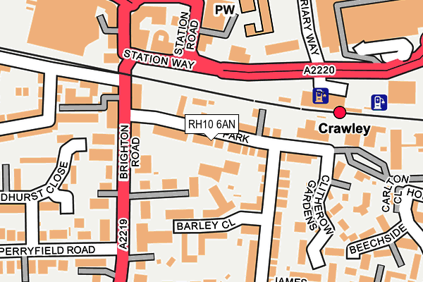 RH10 6AN map - OS OpenMap – Local (Ordnance Survey)