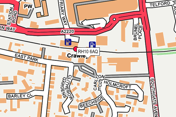 RH10 6AQ map - OS OpenMap – Local (Ordnance Survey)