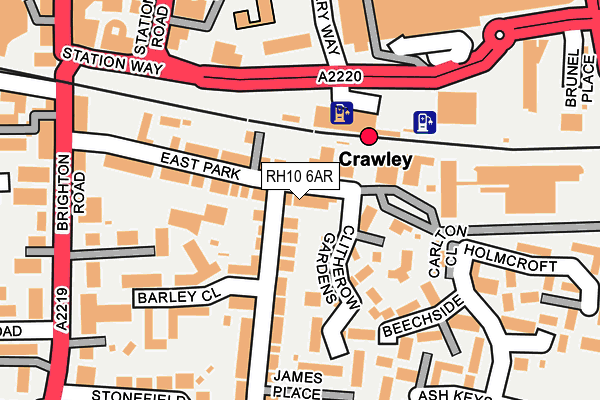 RH10 6AR map - OS OpenMap – Local (Ordnance Survey)