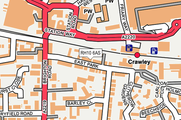 RH10 6AS map - OS OpenMap – Local (Ordnance Survey)