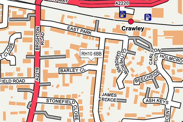 RH10 6BB map - OS OpenMap – Local (Ordnance Survey)