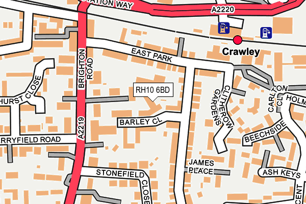 RH10 6BD map - OS OpenMap – Local (Ordnance Survey)