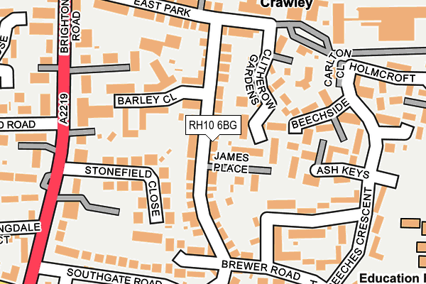 RH10 6BG map - OS OpenMap – Local (Ordnance Survey)