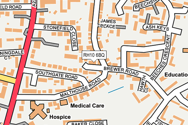 RH10 6BQ map - OS OpenMap – Local (Ordnance Survey)