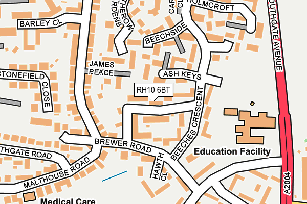 RH10 6BT map - OS OpenMap – Local (Ordnance Survey)
