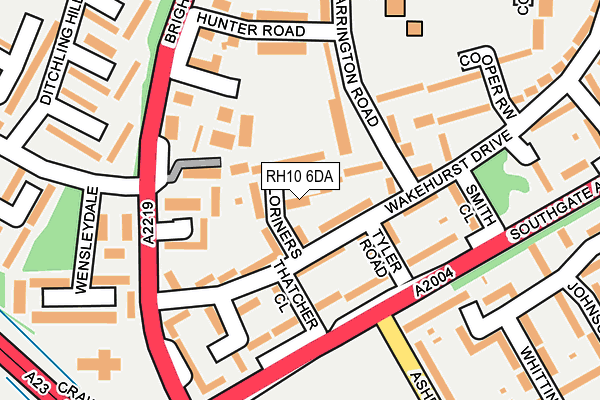 RH10 6DA map - OS OpenMap – Local (Ordnance Survey)