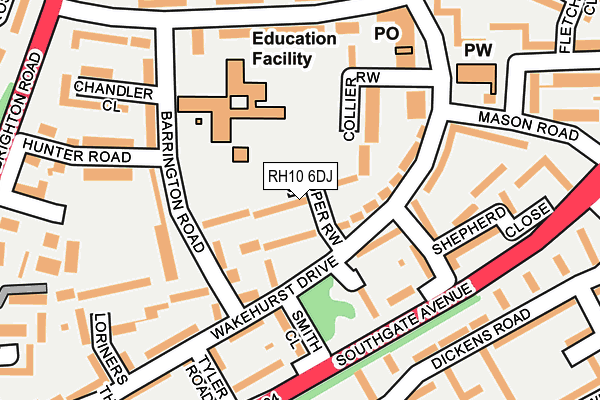 RH10 6DJ map - OS OpenMap – Local (Ordnance Survey)