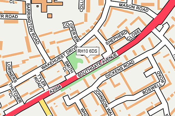 RH10 6DS map - OS OpenMap – Local (Ordnance Survey)