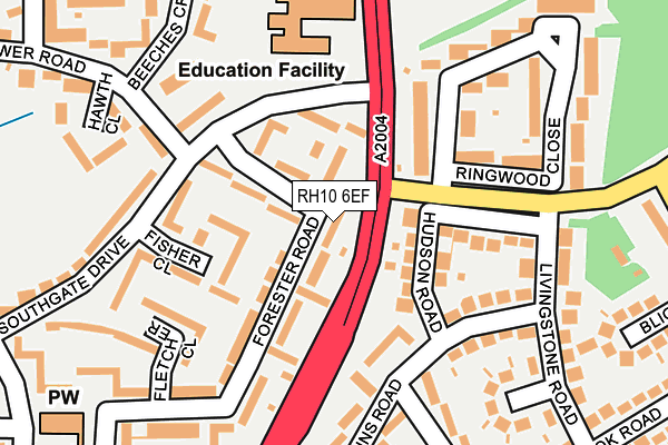 RH10 6EF map - OS OpenMap – Local (Ordnance Survey)