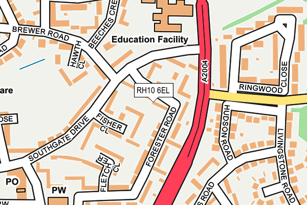 RH10 6EL map - OS OpenMap – Local (Ordnance Survey)
