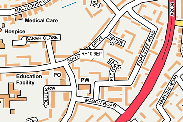 RH10 6EP map - OS OpenMap – Local (Ordnance Survey)