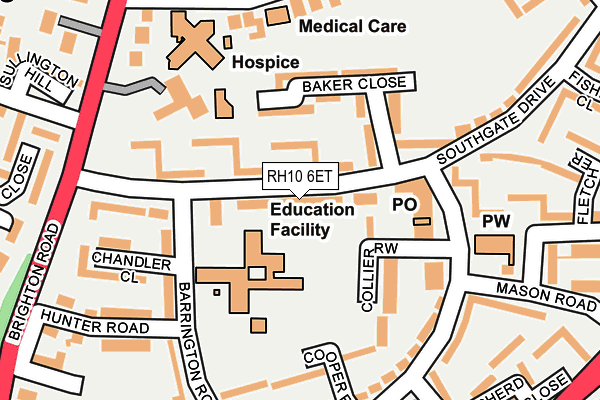 RH10 6ET map - OS OpenMap – Local (Ordnance Survey)