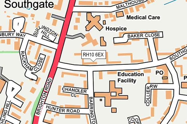 RH10 6EX map - OS OpenMap – Local (Ordnance Survey)