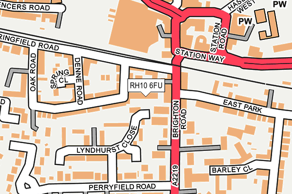 RH10 6FU map - OS OpenMap – Local (Ordnance Survey)