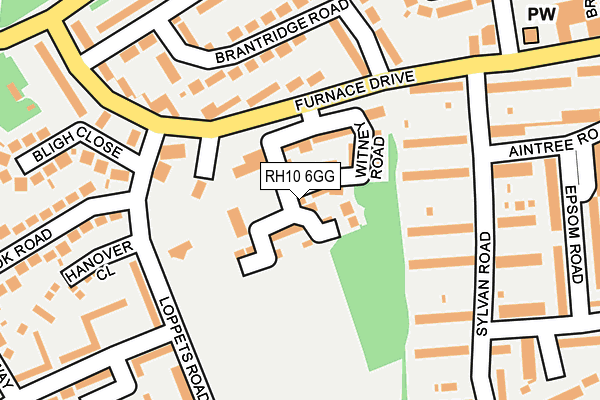 RH10 6GG map - OS OpenMap – Local (Ordnance Survey)